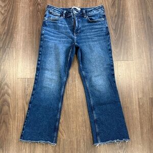 Blue Denim Ankle Flare Women's Jeans